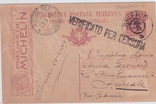 1918  Trentino INTERO POSTALE  10c pubblicità PNEUMATICI MICHELIN sovrastampato