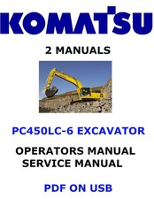Komatsu PC450LC-6 Escavatore Idraulico Proprietari Servizio Operatori Officina Manuale PDF