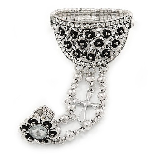Bracciale flessibile cristallo