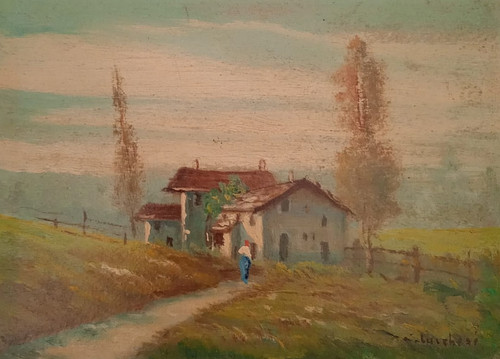 Quadro antico olio 18x13 - olio,