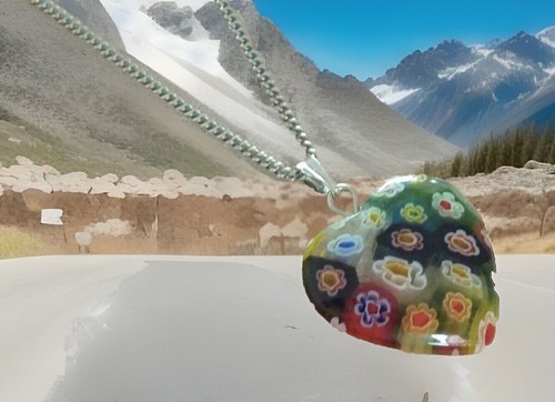 Ciondolo cuore soffiato - , vetro