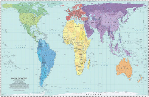 Mappa del mondo proiezione - mondo,