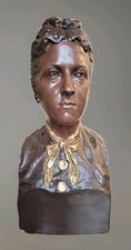 Mezzo Busto Grande Di Donna Datato 1875 Di Giulio Moschetti In Gesso