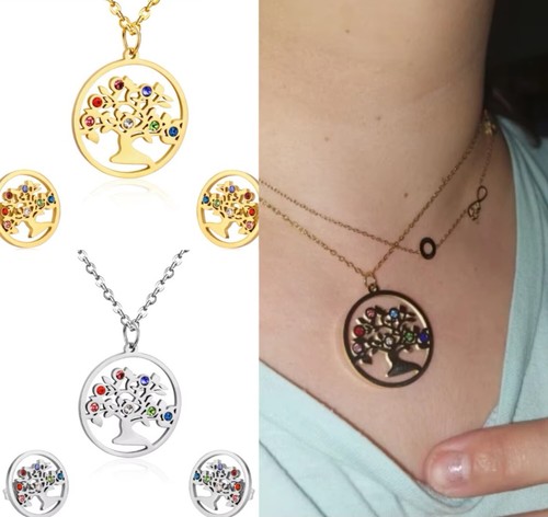 Set collana orecchini - set, in