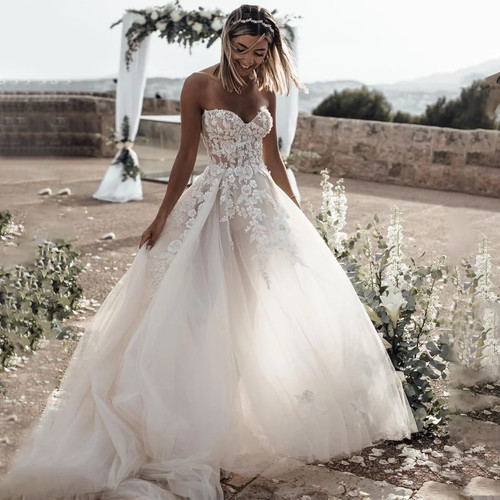 Abito sposa senza spalline - abito,
