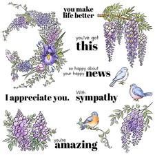 Lavender Flowers Birds I