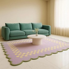 Tappeto trapuntato mano rosa - tappeto, a
