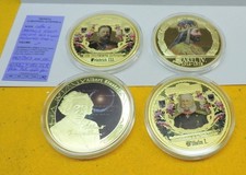 LOTTO 4 MEDAGLIE GIGANTI PLACCATE IN ORO, GERMANIA, ANNI E TIPI VARI, PROOF