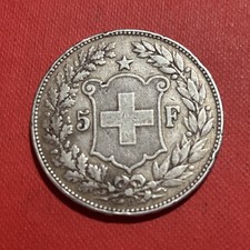 Moneta Svizzera Scudo 5 Franchi Confederazione Helvetica 1908