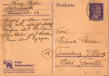 Biglietto intero DR Hitler FASST KOHLENKLAU!