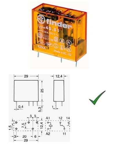 Relè relay 230v 230vca - relè, 10a