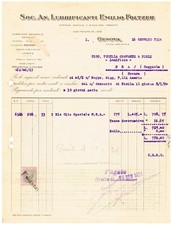 Fattura Genova Lubrificanti Emilio Foltzer 1924 QX3049