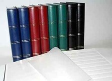 ALBUM PER FRANCOBOLLI 60 PAGINE BIANCHE NUOVI ROSSO BLU VERDE NERO LEUCHTTURM