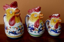 DERUTA CERAMICA RICCO BROCCHE GALLO 3 PEZZI, SPEDIZIONE GRATUITA