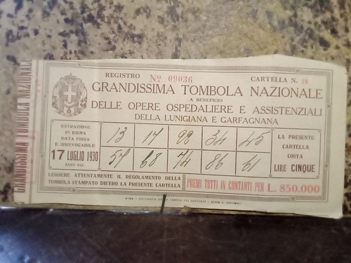Biglietto tombola nazionale - biglietto,