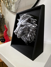 Busto leone ornamentale soprammobile argento - Stampato in 3D