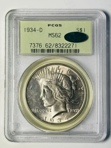 1934 dollaro della pace pcgs - 1934,