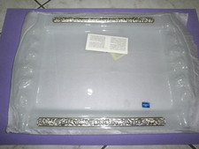 VASSOIO VETRO E ARGENTO CRISTALLERIE DIVES MOD. LORENA VINTAGE VETRO SABBIATO