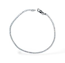 Bracciale donna modello tennis in oro bianco 18 kt con zirconi bianchi