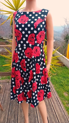 Robe rockabilly noir - rockabilly, pois