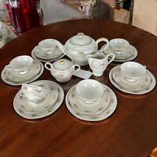 Antico Servizio completo da tè the per 6 in porcellana tedesca Bavaria Thomas 