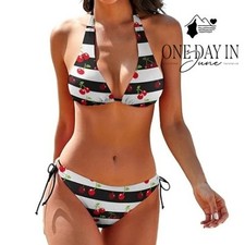 Costume da bagno bikini CharmLeaks Halter cravatta laterale taglia XXL