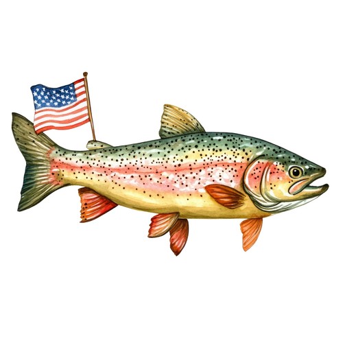 Adesivi pesce bandiera usa - bandiera,
