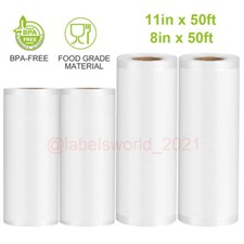 4 Rotoli Sacchetti Sigillanti Sottovuoto 11"x50' / 8"x50' Sacchetto Conservazione Sigillante Salva Alimenti 4Mil