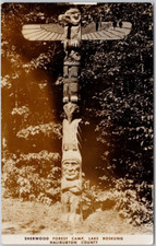 Cartolina Totem Sherwood Forest Camp Lake Boshkung Haliburton County H64 *così com'è