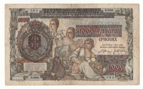 Jugoslavia 1000 dinara 1941 - jugoslavia,