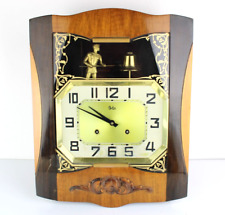 Orologio da Parete Muro ODO in Legno Vintage D'epoca 1960 Uomo suona Campana