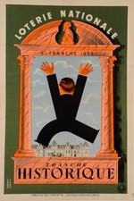 Poster originale d'epoca lotteria nazionale TRANCH HISTORIQUE, Derouet-Lesacq 1939