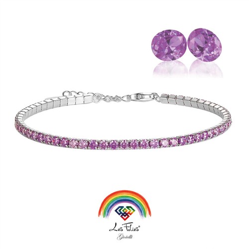 Bracciale tennis ametista - bracciale, in