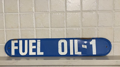 Insegna smaltata antica fuel