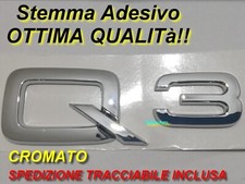 stemma targhetta scritta logo fregio audi q3 Q3 baule posteriore argento lucido