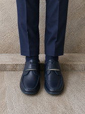 Scarpe Mocassini vitello blu