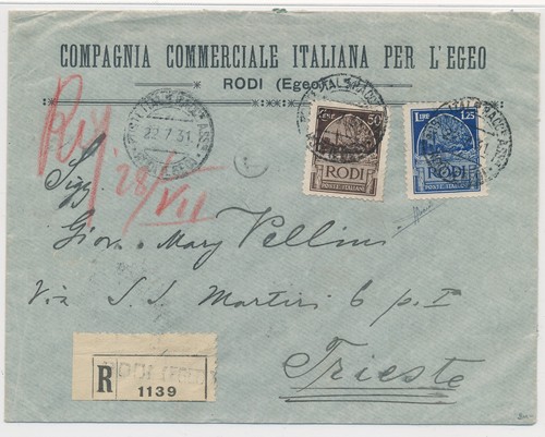 1931 colonie egeo rodi - colonie,