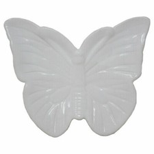WHITE CERAMIC BUTTERFLY