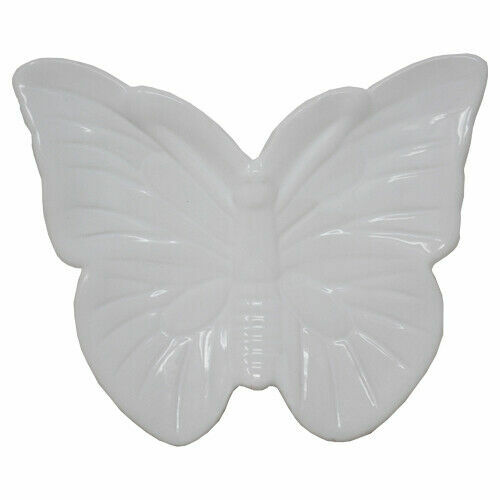 White ceramic butterfly - white,