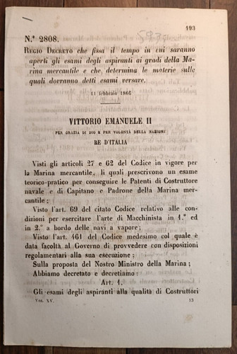 Marina mercantile 1866 regio - 1866,