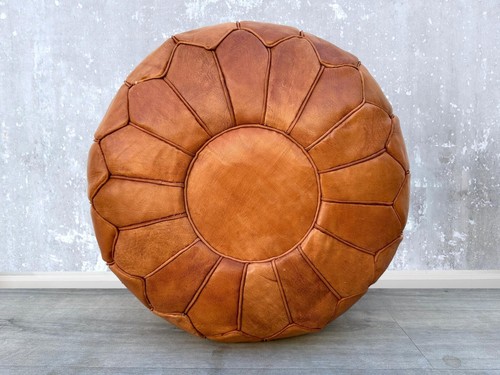 Moroccan ottoman leather - moroccan,