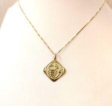 Ciondolo medaglia SCORPIONE Segno Zodiacale, in Oro giallo 18 kt, NUOVO, 2,4 gr