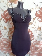 ABITO TUBINO NERO CON PERLINE "Seduzioni Diamonds" VALERIA MARINI -tg M - nuovo 