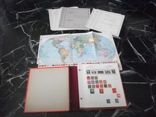 FOGLI di tutto il mondo GLOBO ALBUM ILLUSTRATO CON FRANCOBOLLI CARTELLA VEDI IMM