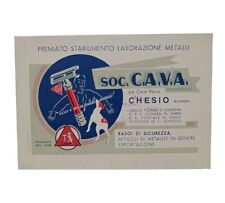 *HH* Pubblicitario Stabilimento Cava Chesio Novara Rasoio Pubblicità Barba