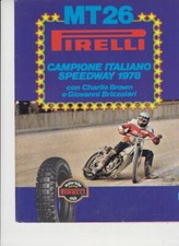 advertising Pubblicità PNEUMATICI MOTO PIRELLI  MT 26 SPEEDWAY '79 TIRES VINTAGE