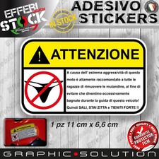 Adesivi Stickers Pegatinas MUTANDINE TANGA ATTENZIONE WARNING STRIP MOTO BIKE