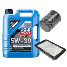 Pacchetto ispezione Febi 5L Liqui Moly 5W-30 Longtime High Tech per Hyundai i10 PA