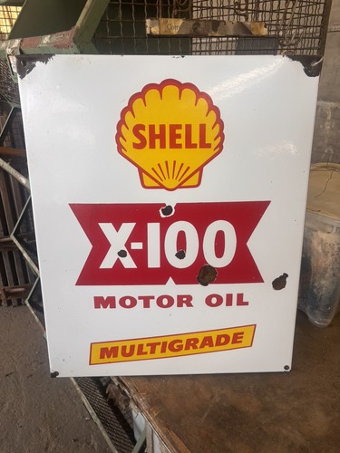 Insegna smaltata shell - smaltata,