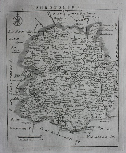 Shropshire antica mappa - shropshire,,